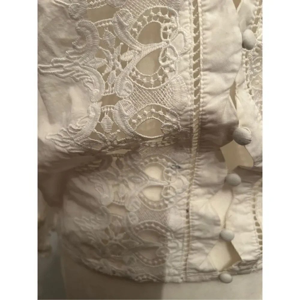 Free people Louella Embroidered Top size L